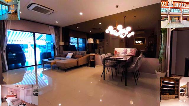 อ่อนนุช70-88 สุขุมวิท77 เฟอร์หรู ให้เช่าทาวน์โฮม 3 ชั้น พัฒนาการ 89-99 25ตรว. 220ตรม. 4นอน 4น้ำ 2จอดรถ 6แอร์  ซีคอนสแควร์ ศรีนครินทร์