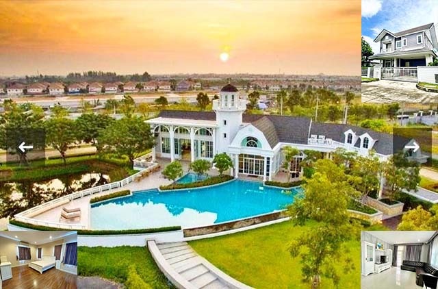 ปัญญาอินทรา ตรงปก! แฟชั่น  เลียบคลองสอง หทัยราษฎร์ ให้เช่าบ้านเดี่ยว 2 ชั้น สไตล์ ENGLISH COUNTRY 60ตรว. 165ตรม. บุราสิริ by แสนสิริ