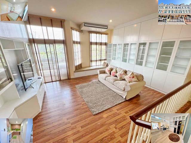 BTSปุณณวิถี 1.5กม. ไม่เคยอยู่ ให้เช่าทาวน์เฮาส์ 3 ชั้น สุขุมวิท 101/1  ไม่เคยอยู่ 35ตรว. 215ตรม. พลัส  เฟอร์ครบ 3นอน 4น้ำ 2จอดรถ 6แอร์ พาร์ค