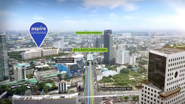 ขายดาวน์ราคาเท่าทุน กำไรคนซื้อ คอนโด ASPIRE รัชโยธิน 1 Bed Room 28 ตร.ม.