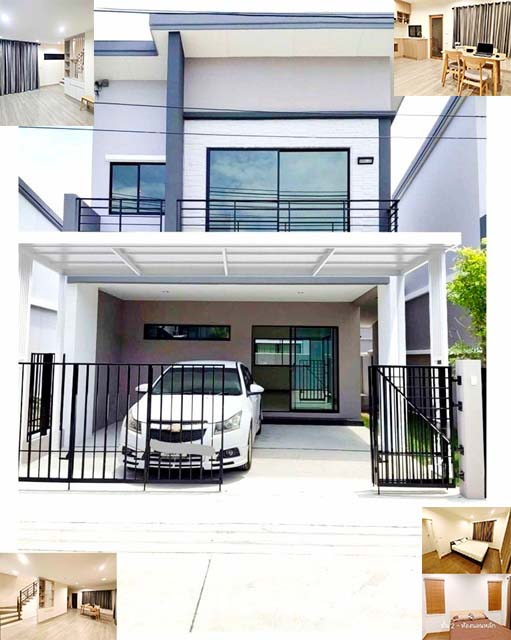 เซ็นทรัล ศาลายา เฟอร์ครบทุกห้อง 2 ชั้น ให้เช่าบ้านหรู ไร่ขิง 23ตรว. 155ตรม ทำเลดี น้ำไฟตามมิเตอร์ 3นอน 2น้ำ 2จอดรถ 2แอร์ ติดถนน