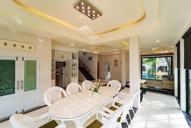 ให้เช่า 76,000 บาท/เดือน ขาย 16 ล.เท่านั้น บ้านพูลวิลล่า 2 ชั้น ตกแต่งสวยหรู สไตล์โมเดิร์น เฟอร์นิเจอร์ครบ พร้อมอยู่ น่าอยู่ เงียบสงบ