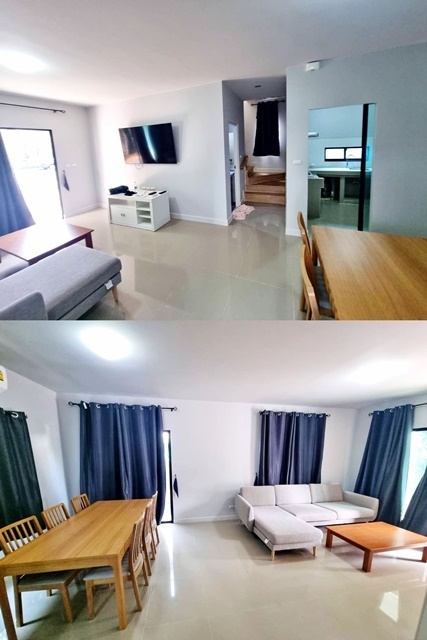 ให้เช่าบ้านเดี่ยวหรู 2 ชั้น ไม่เคยอยู่ เฟอร์ครบ คณา 52ตรว. 140ตรม. ลำลูกกา-รังสิตคลอง5 3นอน 2น้ำ 2จอดรถ 4แอร์ ดรีมเวิลด์