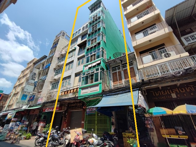 ขายตึกอาคารพาณิชย์ 7 ชั้น สามเพ็ง เยาวราช ใกล้สถานีรถไฟฟ้าวัดมังกร โรงแรมแกรนด์ไชน่า