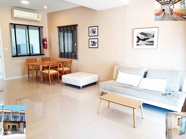 ใหญ่สุดในโครงการ 22ตรว. เพียวเพลส รังสิต คลอง 2  ให้เช่าทาวน์เฮาส์ 2 ชั้น 122ตรม. ตรงข้ามสโมสร 2นอน 2น้ำ  2จอดรถ 2แอร์ เดินทางสะดวก