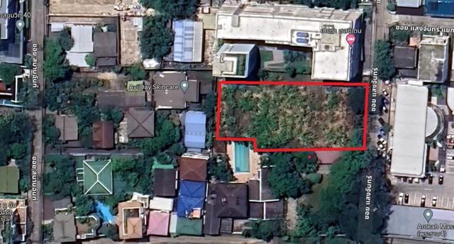 ขายที่ดิน สุขุมวิท40 ซอยแสงจันทร์ เนื้อที่ 594.4 ตรว (1 ไร่ 194.4 ตรว) ผังที่ดินสีน้ำตาล ห่างจาก BTS ทองหล่อ 700 เมตร