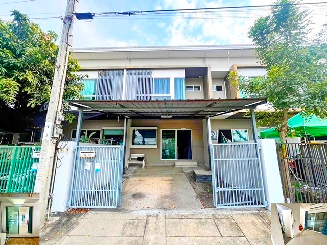 ตลาดประชาอุทิศ 90 สารสาสน์วิเทศศึกษา  ให้เช่าทาวน์โฮม 2 ชั้น 18ตรว. 150ตรม. สวย สะอาด 3นอน 2น้ำ 2จอดรถ 2แอร์ ทางด่วนสุขสวัสดิ์