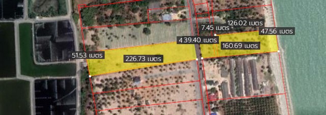 ที่ดิน ที่ดินติดหาดทรายแก้ว ท่าศาลา จ.นครศรีธรรมราช 61283750 บาท.  12 Rai 1 Ngan 2 ตาราง-วา   คุ่มค่า รูปร่างสี่เหลี่ยมผืนผ้า, ติดถนน และติดทะเล เหมาะสำหรับนำไปพัฒนาเป็นบ้านพักตากอากาศ, รีสอร์ต หรือโรงแรมติดทะเล