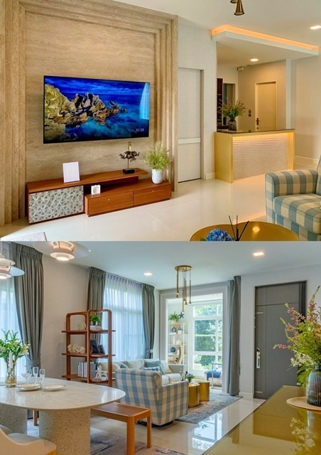 ใหญ่มาก มัณฑนา 110ตรว.บางนา กม.7 MRT ศรีลาซาล ให้เช่าคฤหาสน์หรู 2 ชั้น 4นอน 230ตรม.  เฟอร์ครบ  5น้ำ 5แอร์ 4จอดรถ มีสวน อีเกียบางนา