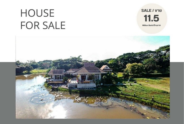 ขายด่วน บ้านไสตล์อังกฤษคันทรี่  ทำเลดีมาก วิวสวยติดภูเขาและเลคสระบัวล้อมรอบบ้าน ใกล้ ม.แม่โจ้  จ.เชียงใหม่