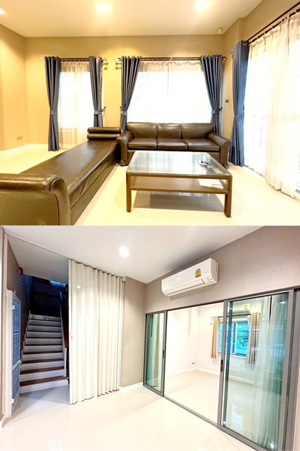 APL ลาดกระบัง ให้เช่าบ้านเดี่ยว 2 ชั้น 4นอน 3น้ำ 1จอดรถ 6แอร์ เฟอร์บางส่วน 30ตรว. 220ตรม. ทำเลดี เดอะ พาซิโอ มอลล์