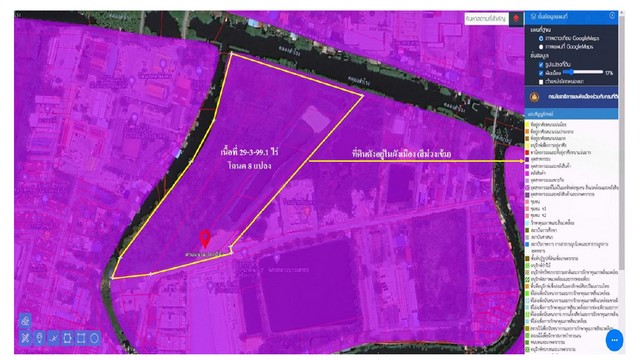 ที่ดินผังสีม่วงเข้มเขตบางเสาธง สมุทรปราการ เหมาะสร้างโรงงาน