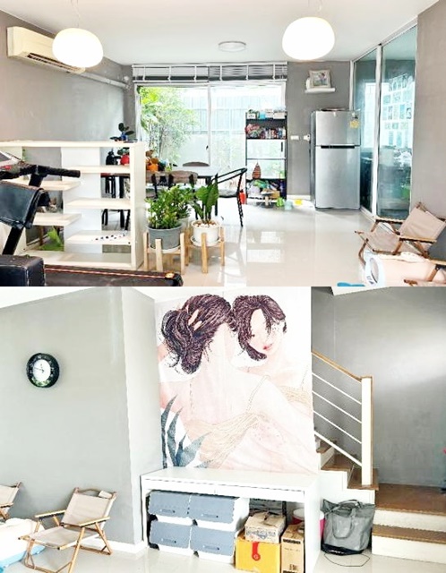 เฟอร์ครบ ฝั่งตรงข้ามเป็นสวน 3นอน 2น้ำ ให้เช่าทาวน์เฮาส์ 2 ชั้น 2จอดรถ BTS แยก คปอ. 22ตรว. 124ตรม. ตลาดปิ่นเจริญ