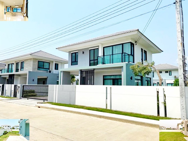 ทะเลสาบ พาร์ค เตรียมอุดมศึกษา ตลาดลำผักชี ให้ช่าบ้านเดี่ยว 2 ชั้น 102ตรว. 175ตรม. 3นอน 2จอดรถ 4แอร์ สวนรอบบ้าน