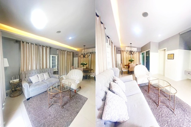 ติดทางด่วน ตลาดพูนทรัพย์ ให้เช่าบ้านเดี่ยว 2  ชั้น หันหน้าไปทางสวน 22ตรว. 140ตรม. ตกแต่งพร้อม 3นอน 2น้ำ 4จอดรถ 4 แอร์ มหาวิทยาลัยปทุมธานี