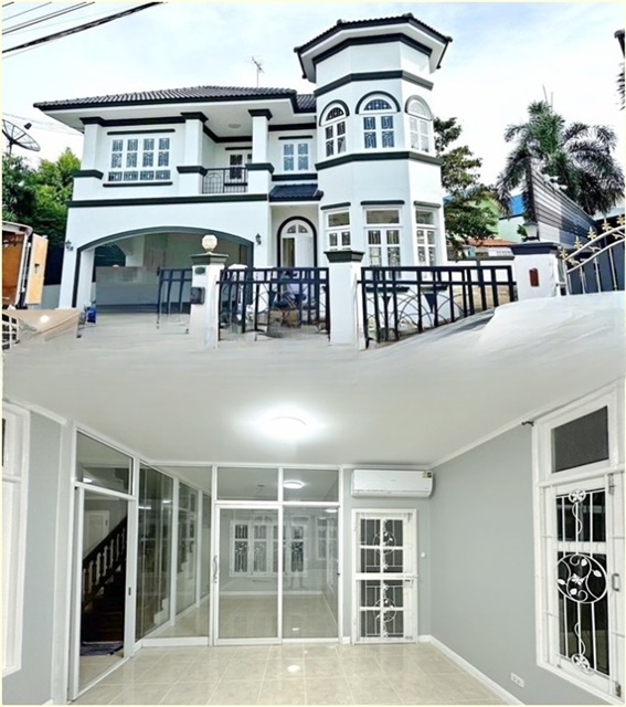 ติดตั้งแอร์แล้ว 6ตัว ให้เช่าคฤหาสน์หรู รังสิตคลอง3ถูกที่สุด บ้านเดี่ยว 2 ชั้น 110ตรว. 230ตรม.3นอน 3น้ำ 2จอดรถ เพียวเพลส รังสิต คลอง 2