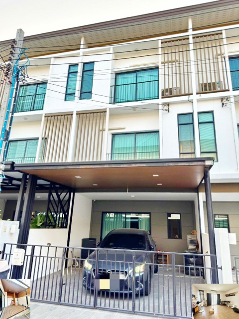 MRT ศรีกรีฑา ให้เช่าทาวน์โฮม 3 ชั้น บ้านไม่ร้อน 20ตรว. 195ตรม.Patio ศรีนครินทร์-พระราม 9  3นอน 3น้ำ 2จอดรถ 4แอร์ ธัญญะ ช็อปปิ้ง พาร์ค