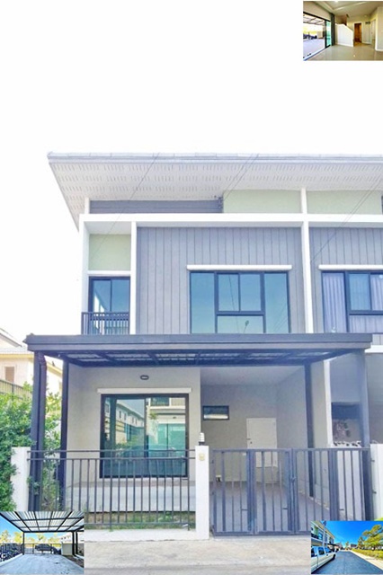 หน้าบ้านไม่ชนใคร 4นอน 3น้ำ 2จอดรถ 1แอร์ Big C ไทรน้อย ให้เช่าทาวน์โฮม 2 ชั้น หน้าบ้านทิศเหนือ 22ตรว. 137ตรม. 