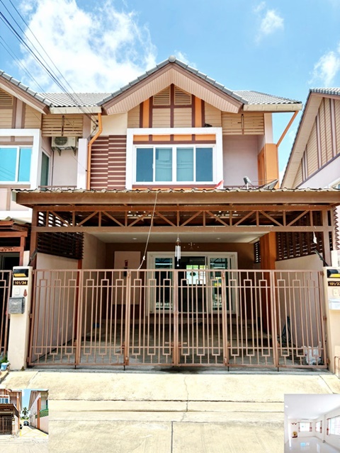 หลังมุม ให้เช่าทาวน์โฮฺม 2 ชั้น ไม่มีเฟอร์ ตลาดสดสมศรี 1.5 กม. 28ตรว. 118ตรม. สุขนิเวศน์  3นอน 3น้ำ 2จอดรถ 2แอร์ เดอะ ไบรท์ พระราม 2