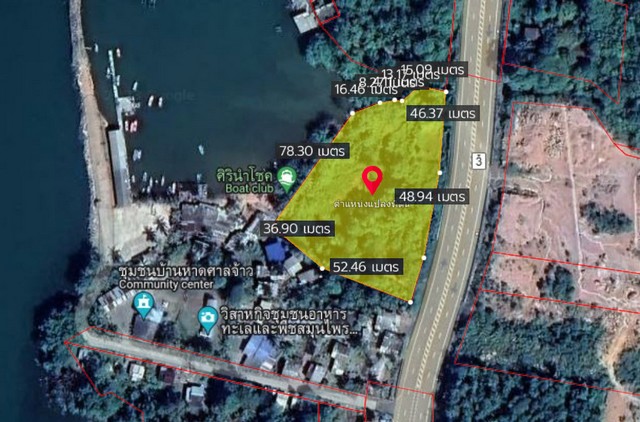 ที่ดินเปล่า หาดศาลเจ้า, จ.ตราด (4-2-2 ไร่) ที่ติดหาดสวยมาก มองเห็นวิวทะเลชัดเจน เเถมเดินทางไปเกาะกูดเเสนง่าย เหมาะกับนักลงทุน