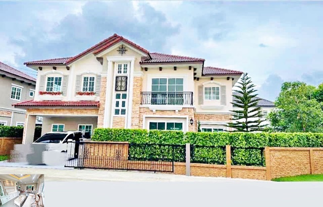 ขาย-เช่าคฟหาสน์หรู 2 ชั้น บ้านใหม่ไม่เคยเข้าอยู่ กาญจนาภิเษก 1-7 MRT หลักสอง 1.5กม. หลังมุม 74ตรว. 185ตรม. ตกแต่งครบ 4นอน 4น้ำ 2จอดรถ 5แอร์