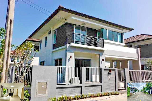 ให้เช่าบ้านเดี่ยว 2 ชั้น เฟอร์ครบ กาญจนาภิเษก49-57  หลังมุม 55ตรว.ตลาดนัมเบอร์วัน ราม 2 2กม.  145ตรม. 3นอน 2น้ำ 2จอดรถ 4แอร์ APL สุวรรณภูมิ