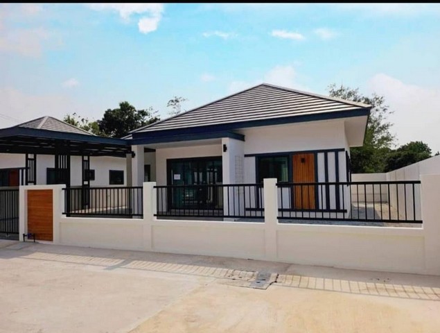 บ้านใหม่บ้านเดี่ยวชั้นเดียว โครงการใหม่ขวัญนภากรีนวิลล์ ใกล้วัดหนองแฟบ หนองตำลึง
