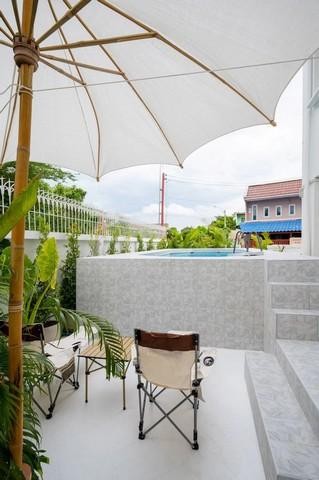 POR4440  ให้เช่าบ้าน หลังริม 4.5 ชั้น โครงการ บุษราคัมเพลส วิภาวดี 20 พร้อมสระว่ายน้ำส่วนตัว ตกแต่งสวย พร้อมอยู่ จอมพล เขต จตุจักร