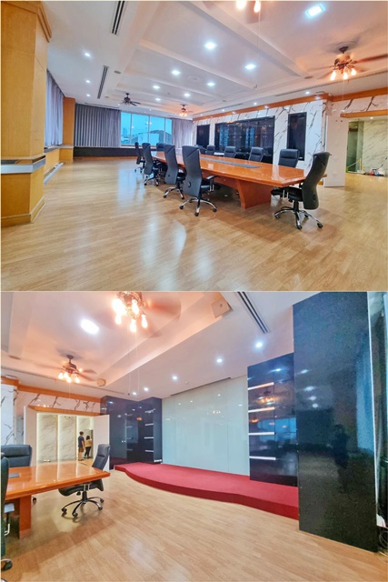 คลีนิคกายภาพบำบัด ห้วยขวาง ฝ้าสูง คลีนิคความงาม ให้เช่าอาคารพาณิชย์ 5 ชั้น  Stand Alone สำนักงาน ติดป้ายโฆษณา 3งาน 9ตรว. 1,509ตรม.