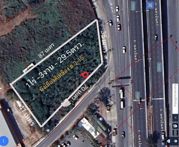 ขายที่ดินเปล่าติดถนน นครอินทร์ - ราชพฤกษ์  เนื้อที่ 1ไร่ 3งาน 29.5ตารางวา