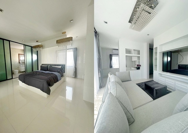 ม.ศรีปทุม โรบินสันชลบุรี อมตะ  ตลาดรัตนากร 2 กม. ศุขประยุร ให้เช่าพูลวิลล่าหรู 3 ชั้น 92ตรว. 450ตรม. กว้างมาก 3-4นอน 4น้ำ 5จอดรถ 6แอร์