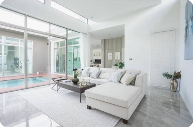 พูลวิลล่าสร้างใหม่ ชั้นเดียว เนื้อที่กว้าง ในโครงการ หางดง