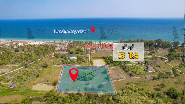 ขาย ที่ดินสวยใกล้ทะเล เหมาะสำหรับทำบ้านพักตากอากาศหรือรีสอร์ท ใกล้สถานที่ท่องเที่ยว ต.ห้วยยาง อ.ทับสะแก ประจวบคีรีขันธ์ สนใจติดต่อสอบถามได้ค่ะ การเดินทาง - ถนนเพชรเกษม  2.7 กิโลเมตร- สถานีรถไฟห้วยยาง  3 กิโลเมตร- ถนประจวบคีรีขันธ์  31.3 กิโลเมตรรายละเอียด (Description) - ขนาด 5 ไร่- ที่ดินสวยใกล้ทะเล- เหมาะทำบ้านพักตากอากาศหรือรีสอร์ทสถานที่ใกล้เคียง (Nearby Placess) - หาดสุรินทร์  350 