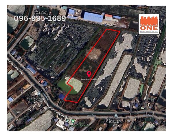 ขายที่ดิน เปล่า 12 ไร่ บางปะกง ฉะเชิงเทรา  ผังสีส้ม ใกล้ ผังสีสีม่วง