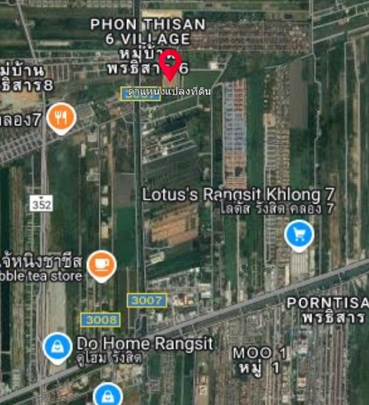 ขายที่ดิน 10 ไร่ หนองเสือ, คลอง 7  เส้น รังสิต - นครนายก จากถนนวิ่งเลียบคลอง เข้าไปประมาณ 2 กม