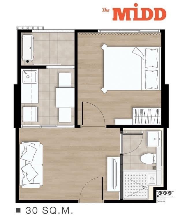 คอนโด The Midd บางใหญ่ ใกล้รถไฟฟ้าสายสีม่วง และ เซ็นทรัลเวสเกต