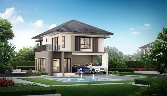 บ้านเดี่ยวหลังใหญ่ ดีไซน์หรูหรา ทั้งหมด 7แบบ สันกำแพง