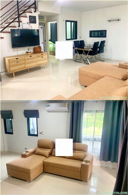 Jass Village หลังมุม รร.วัดอู่ตะเภา 2 กม. นาป่า บ้านเดี่ยว ใหม่ 2ชั้น ใกล้ห้าง โรบินสัน 204ตร.ม.42ตร.วา. พร้อมเฟอร์