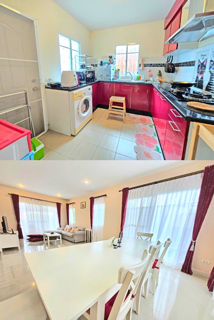 คฤหาสน์หรู เฟอร์บิวท์อิน ARLบ้านทับช้าง 1.1 กม.เย็นสบาย ให้เช่าบ้านเดี่ยว 2 ชั้น 3 นอน 2น้ำ 240ตร.ม. 60ตร.ว..ถ.เฉลิมพระเกียรติ ร.9 ติดถนน