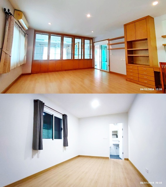 BTS น้อมเกล้า 5นอน  รามคำแหง146-154 ให้เช่าบ้านเดี่ยวหรู 2 ชั้น  100ตรว. 255ตรม. รีโนเวทใหม่ 4น้ำ 3จอดรถ 7แอร์