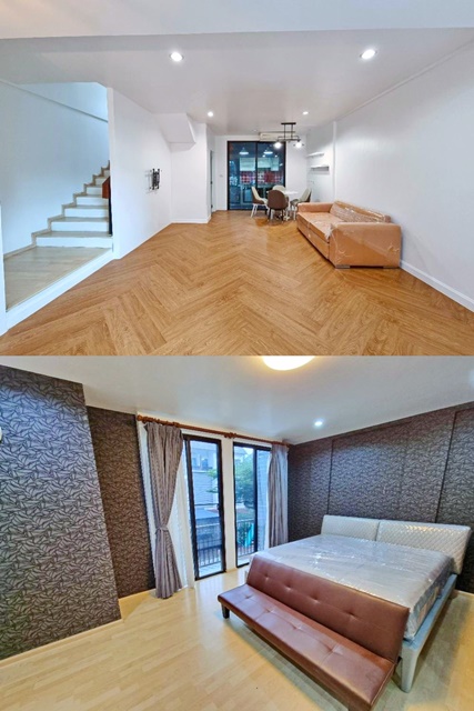 สุขุมวิท 77 3 น้ำ ซ.อ่อนนุช 35-39 MRT ศรีนุช 1 กม. ให้ช่าทาวน์เฮาส์ 3 ชั้น 3 นอน  เฟอร์ครบครัน 230 ตร.ม. 19 ตร.วา. ตลาดเอี่ยมสมบัติ 0.9 กม