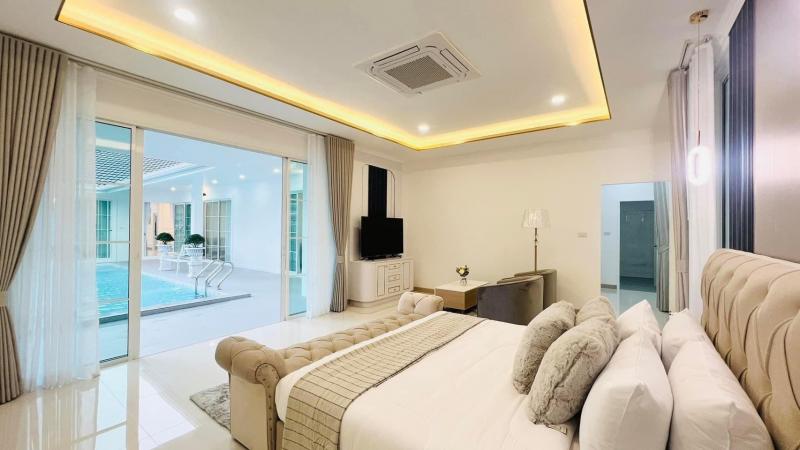 ขายบ้านเดียวพลูวิลล่าชั้นเดียว ขนาด 5 ห้องนอน 6 ห้องน้ำ พร้อมสระว่ายน้ำขนาดใหญ่ขนาดเนื้อที่ 600 ตรม. (150 ตรว.)อ่างมาบประชัน ชลบุรี