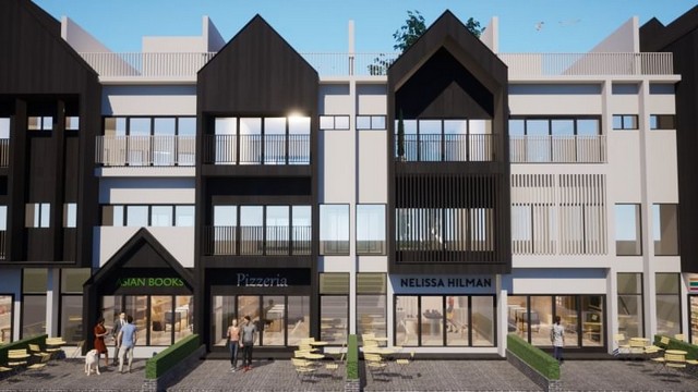 อาคารสร้างใหม่ 3 ชั้นครึ่ง ติดถนนใหญ่ ดีไซน์โดดเด่น สันทราย