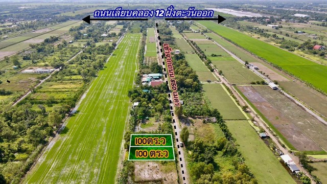 ที่ดินคลอง12 หนองเสือ ปทุมธานี 100 ตร.ว 370,000 บาท