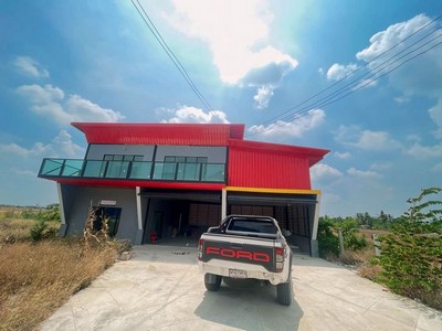 ให้เช่า โกดัง 180 ตารางวา  300 ตรม  ออฟฟิศ 2 ชั้น 3 ห้องนอน 3 ห้องน้ำ  อยู่ถนนบางบัวทอง-สุพรรณบุรี 340