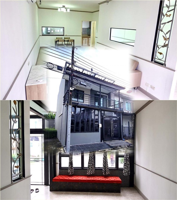 ให้เช่า 18,499 b-m 3 แอร์ 190 ตร.ม.MRT ลาดปลาเค้า 2.3 กม. ม.ศรีปทุม บางเขน 2.4 กม.จัดเต็มเฟอร์ บิวท์อิน บ้านไม่ชนใคร ทาวน์เฮ้าส์ 2 ชั้น 3-4นอน 24 ตร.วา.2  น้ำ รพ.เสนาเวชการ 1.7 กม.บิ๊กซี รามอินทรา 2.1 กม.แหล่งช้อปปิ้ง แหล่งชุมชน หาของกินสะดวก ตลาดฉัตรสาคร 2.2 กม. อารียาMRT LatPhrao 2.3km. Sripathum University Bangkhen 2.4km. Fully furnished 3-4bed built-in house does not collide with anyone 2-storey townhouse 2bath Sena Wetchakan Hospital 1.7km. For rent 18,499b-m 3A/C 24sq.wa. 190sq.m. Big C RamIntra 2.1 km. Shopping area community area convenient for finding food Chat Sakhon Market 2.2 km. Areeyaถ.ลาดปลา�