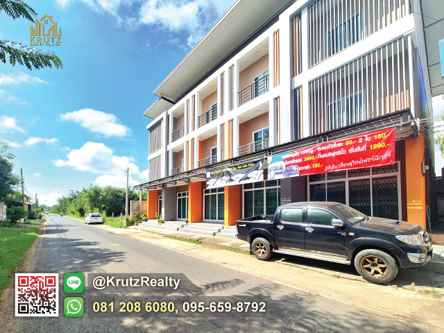 ขายอาคารพาณิชย์ 23.8 ตร.ว. 3 นอน 3 น้ำ ศักยภาพดีมาก ห้องริม ต.นอกเมือง อ.เมืองสุรินทร์ จ.สุรินทร์