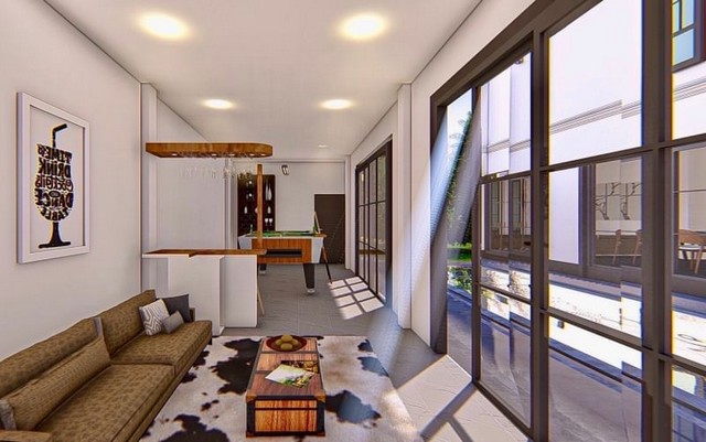 พูลวิลล่าหรูสร้างใหม่ หลังกาดฝรั่ง สไตล์โมเดิร์น หางดง