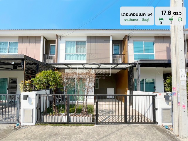 ขายทาวน์โฮม 2 ชั้น หมู่บ้านเดอะคอนเนค 54 รามอินทรา - มีนบุรี แถมแอร์ และ เฟอร์นิเจอร์ ! ใกล้รถไฟฟ้าสายสีชมพู และ สายสีส้ม เนื้อที่ 17.8 ตร.ว. ขายเพียง 3,090,000 ล้านบาทรหัสทรัพย์ DH-6-0076ขายทาวน์โฮม 2 ชั้นเนื้อที่ : 17.8 ตร.ว.ห้องนอน : 3 ห้องห้องน้ำ : 2 ห้องจอดรถได้ : 1 คันบ้านหันหน้าทางทิศ : ใต้สถานที่ใกล้เคียง :- โรงพยาบาลพระนั่งเกล้า- โรงพยาบาลนวมินทร์ 9- โรงพยาบาลเสรีรักษ์- โรงเรียนเศรษฐ