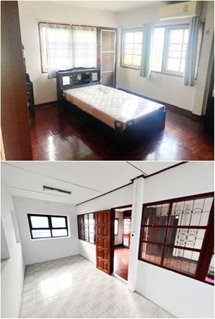 เสรีไทย วงแหวน กาญจนา ม. นิด้า 3.1 กม. 4นอน MRT สัมมากร 800ม.ทำเลดี บ้านเดี่ยว 2 ชั้น  2 น้ำ 52 ตร.วา.205 ตร.ม. ให้เช่า 2 แอร์